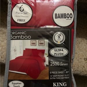 BAMBOO Organic Ultra Plush Red King Sheet Set